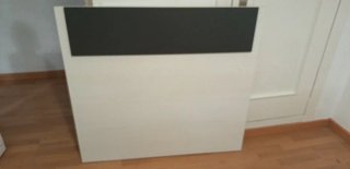 Cabecero de cama blanco y gris oscuro