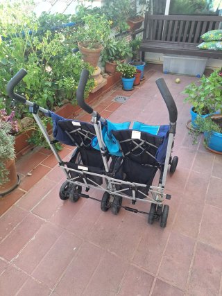 Carrito gemelar Nurse azul
