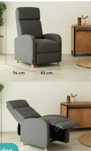 Sillón Relax Reclinable Nalui Gris