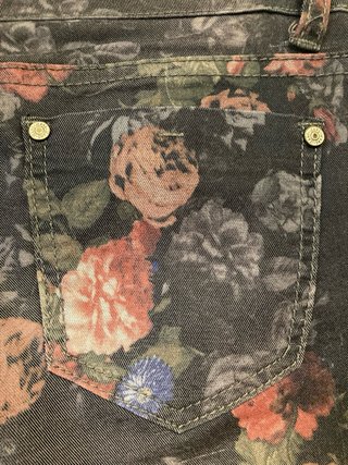 Pantalón elástico estampado flores