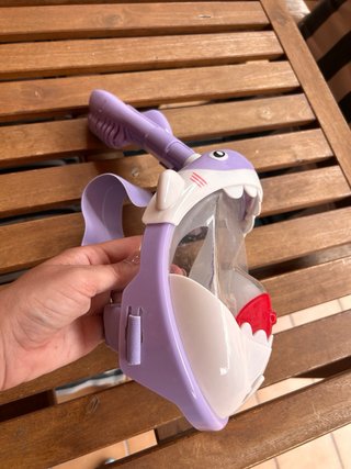 Máscara buceo infantil tiburón morado