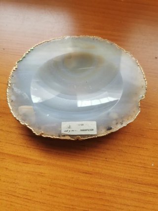 Vaciabolsillos Ágata con Borde Dorado