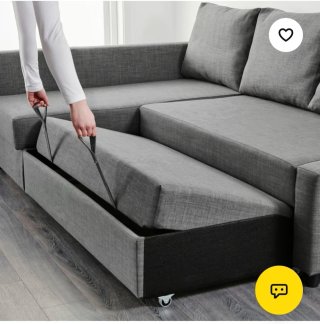 Sofá cama beige/gris