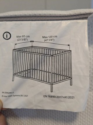 Cuna IKEA GULLIVER Blanca 60x120 + Colchón
