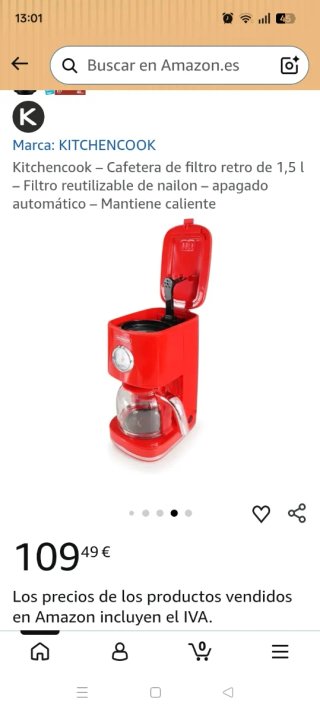 Cafetera Kitchencook Marfil