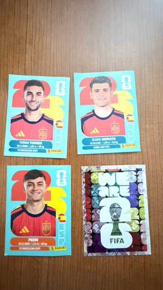 Cromos Mundial 2023 Ferran Torres, Morata, Pedri