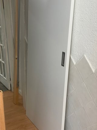 Puerta corredera maciza blanca+ kit 92,5x211,5x3,5