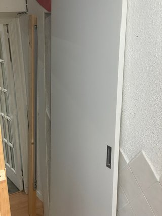 Puerta corredera maciza blanca+ kit 92,5x211,5x3,5