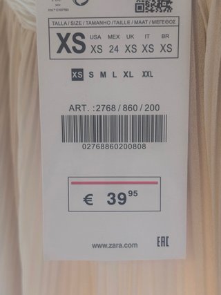 Falda larga plisada Zara Talla XS