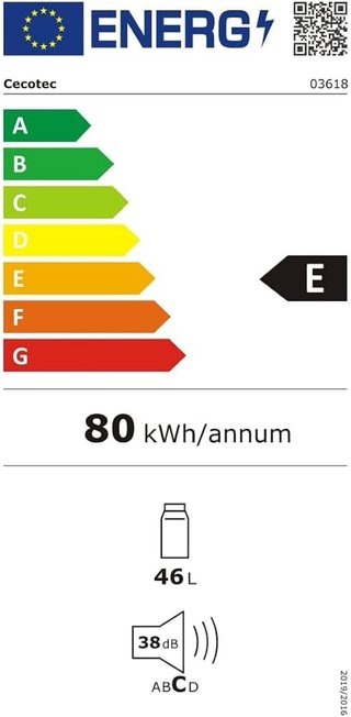 Frigorífico Cecotec 46L Negro