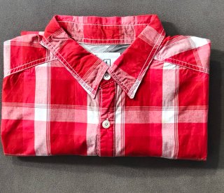 Camisa de cuadros roja manga larga XL