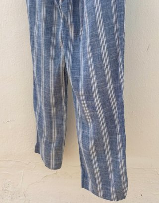 Conjunto blazer y pantalón lino de rayas - Mango