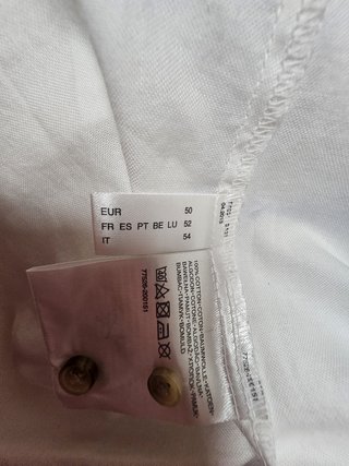Camisa blanca de algodón Yessica talla 52