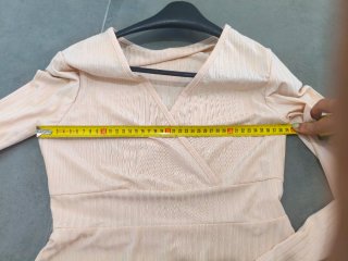Vestido manga larga fino rosa