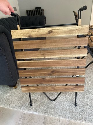 Mesa y 3 Sillas Plegables Madera