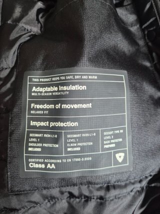 Chaqueta moto REV'IT! negra protecciones JT414