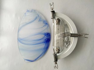 Aplique de pared cristal Murano azul y blanco