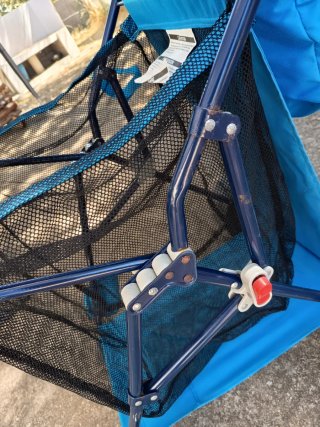 Carro de playa plegable azul