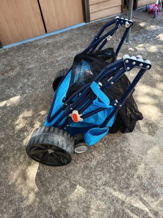 Carro de playa plegable azul