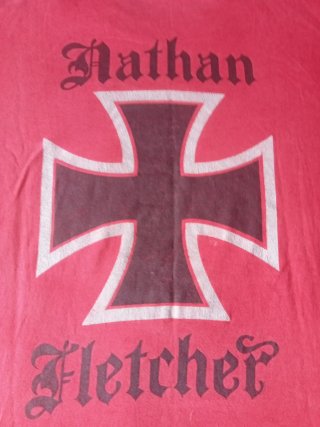Camiseta" Nathan Fletcher" Skate XL Roja Vintage