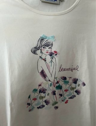 Conjunto blanco estampado niña