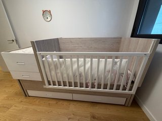 Cuna cambiador con cajones y cama extraíble y más