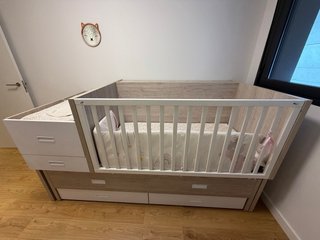 Cuna cambiador con cajones y cama extraíble y más