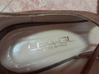 Scarpe LEA-GU marroni con lacci made in italy