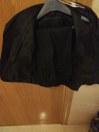 Traje de niño rayas gris y negro