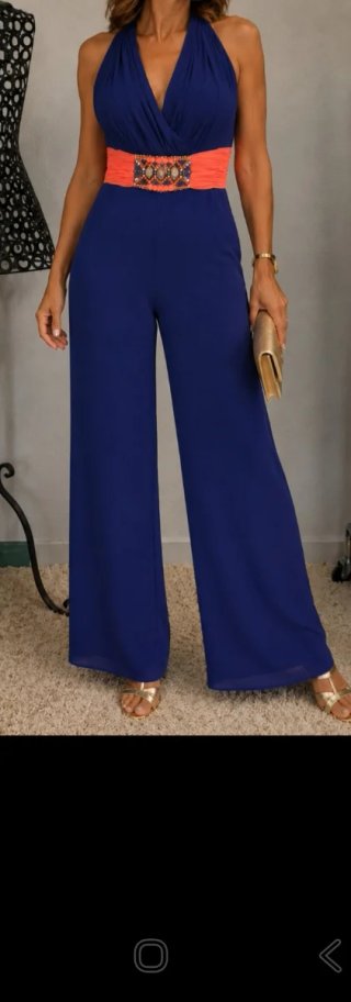 Mono elegante azul y naranja