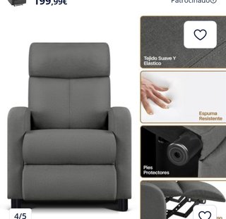 Sillón Relax Reclinable YAHEETECH Gris
