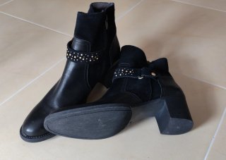 Botines piel negros talla 40
