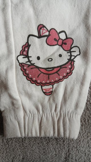 Hello Kitty Pantaloni Tuta Joggers Bianco Rosa -