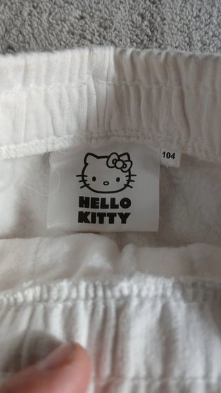 Hello Kitty Pantaloni Tuta Joggers Bianco Rosa -