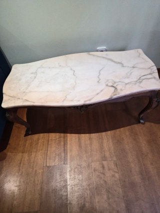 Mesa centro mármol y madera