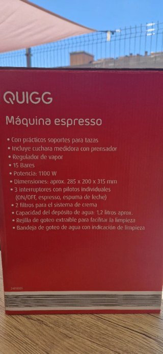 OPORTUNIDAD 50%  Máquina Espresso Quigg termómetro