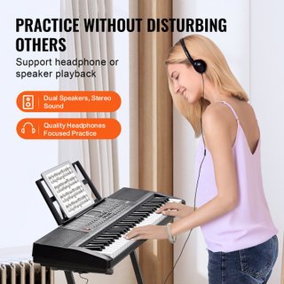 Pianoforte Digitale 61 Tasti con Cuffie Microfono