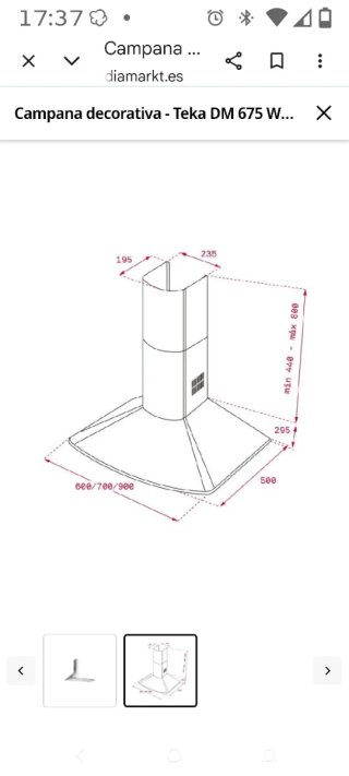 Campana extractora de cocina 90cm