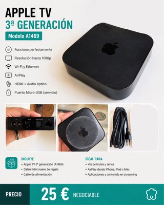 Apple Tv 3ª Generación Mod. A1469