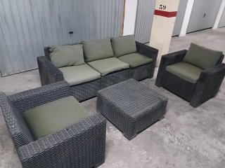 Juego de Muebles de Exterior Negro