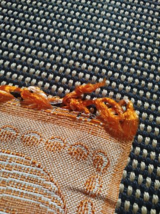 Colcha Chenilla Antigua Beige Naranja