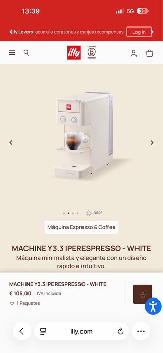 Cafetera Illy Iperespresso Y3.3