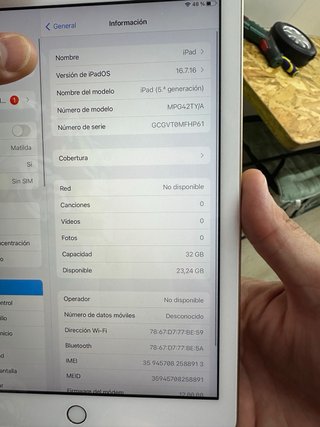 Apple iPad 5 4G dorado