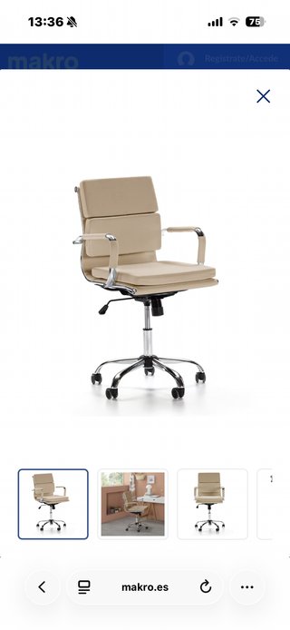 Poltrona da ufficio color taupe beige