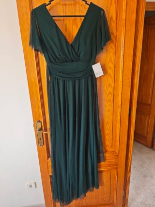 Vestido largo fiesta verde