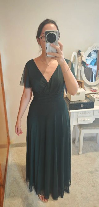 Vestido largo fiesta verde