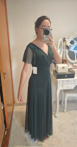 Vestido largo fiesta verde