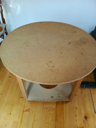 Mesa camilla 90cm con cristal y faldillas