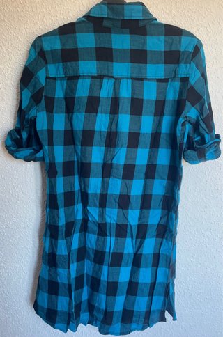 Camisa cuadros azul y negro Bershka