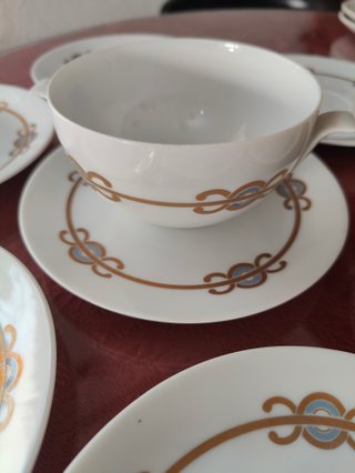 Juego Consomé Porcelana Bidasoa Vintage 1970